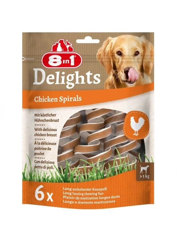 8In1 Smart Delights Chicken Spirals Tavuklu Burgu Köpek Ödülü 6Lı