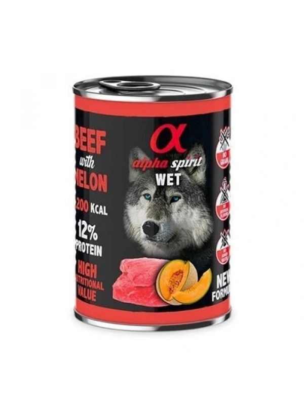 ALPHA SPİRİT YETİŞKİN KÖPEK KONSERVESİ BİFTEKLİ KAVUNLU 400 GR