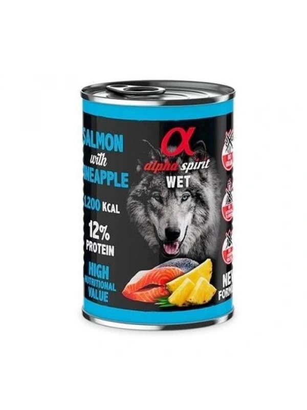 ALPHA SPİRİT YETİŞKİN KÖPEK KONSERVESİ SOMONLU ANANASLI 400 GR