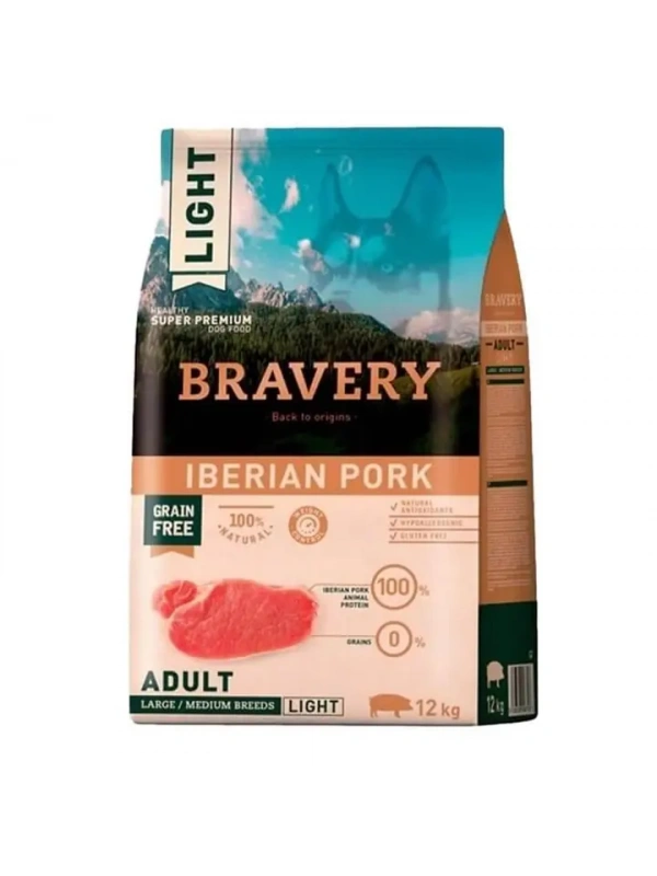 Bravery Iberian Pork Medium/Large Light Köpek Maması 12Kg