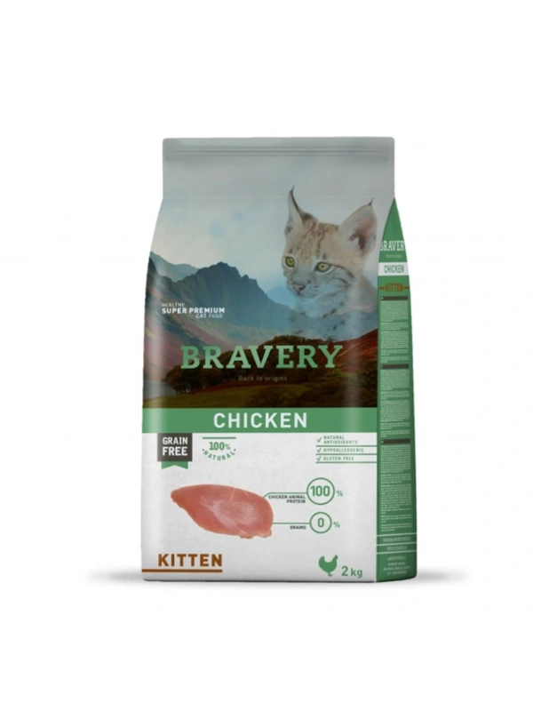 Bravery Kitten Tavuklu Yavru Kedi Maması 2 Kg