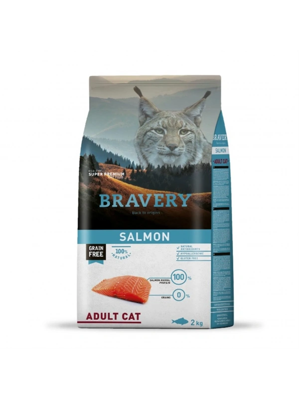 Bravery Somon Balıklı Yetişkin Kedi Maması 2 Kg