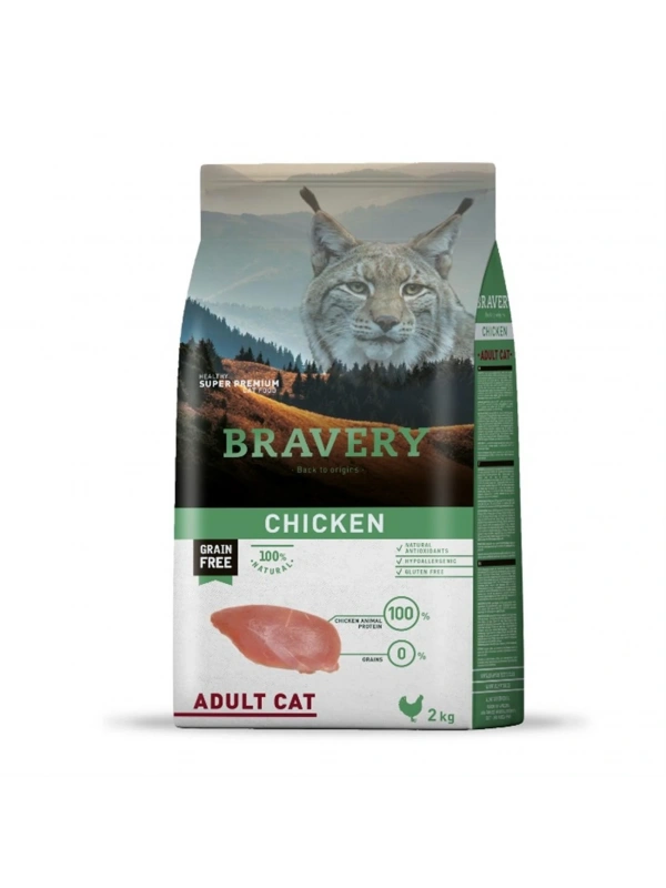 Bravery Tavuklu Yetişkin Kedi Maması 2 Kg