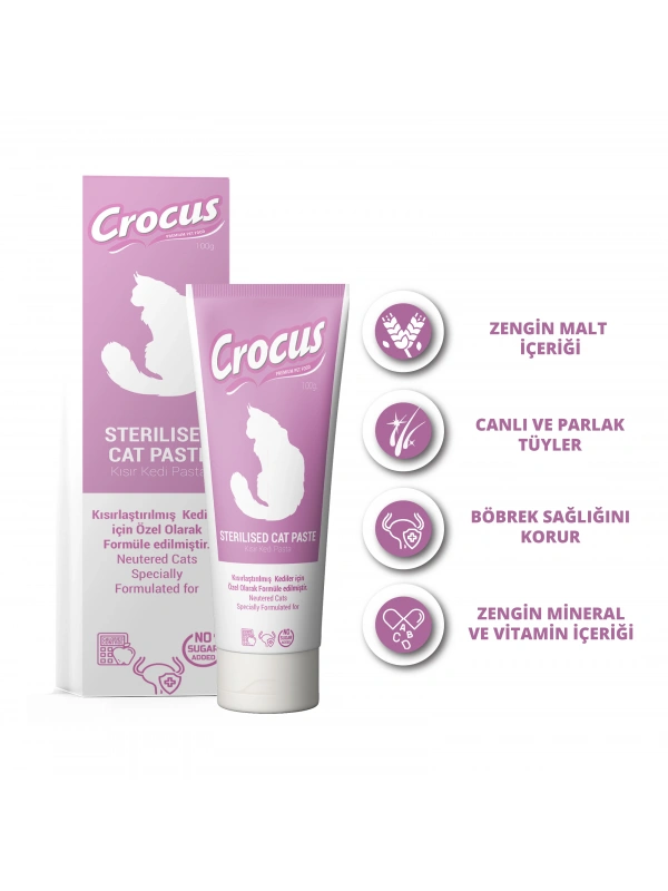 Crocus Kedi Sterilised Malt Macunu 100 Gram