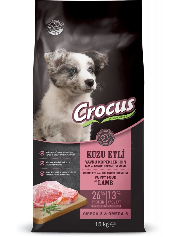 Crocus Kuzu Etli Pirinçli Yavru Köpek Maması 15 Kg