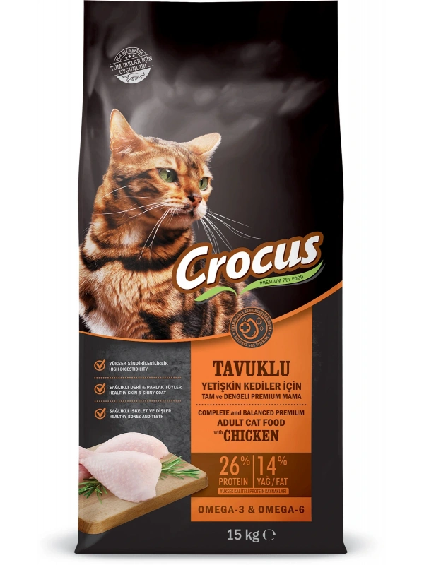 Crocus Tavuk Etli Yetişkin Kedi Maması 15 Kg