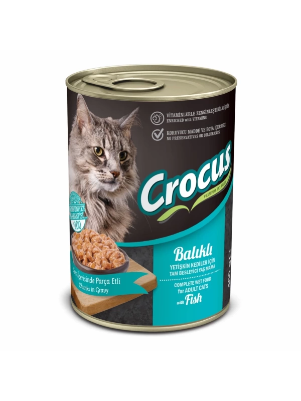 Crocus Yetişkin Kedi Balıklı Yaş Mama 400g