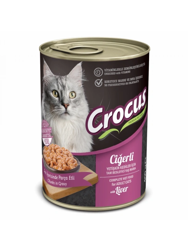 Crocus Yetişkin Kedi Ciğerli Yaş Mama 400g