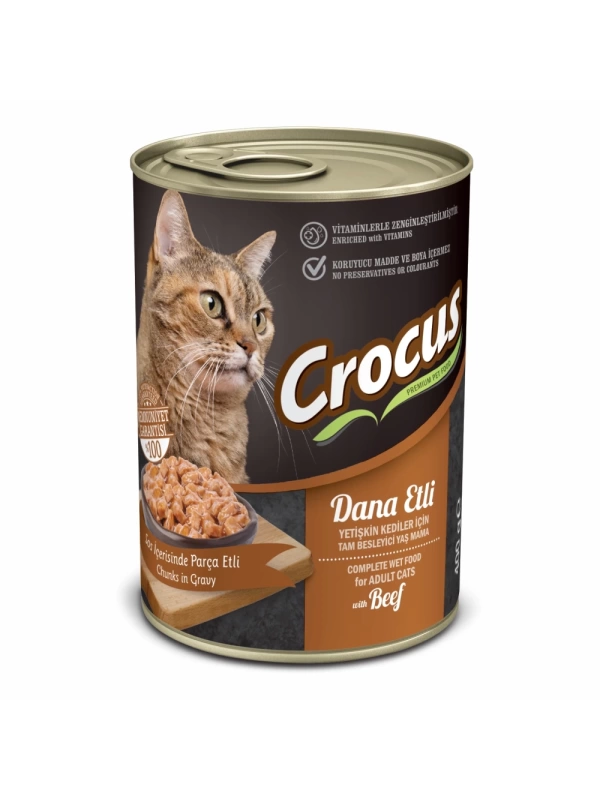 Crocus Yetişkin Kedi Dana Etli Yaş Mama 400g