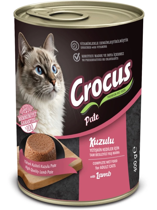 Crocus Yetişkin Kedi Kuzu Etli Pate Yaş Mama 400g