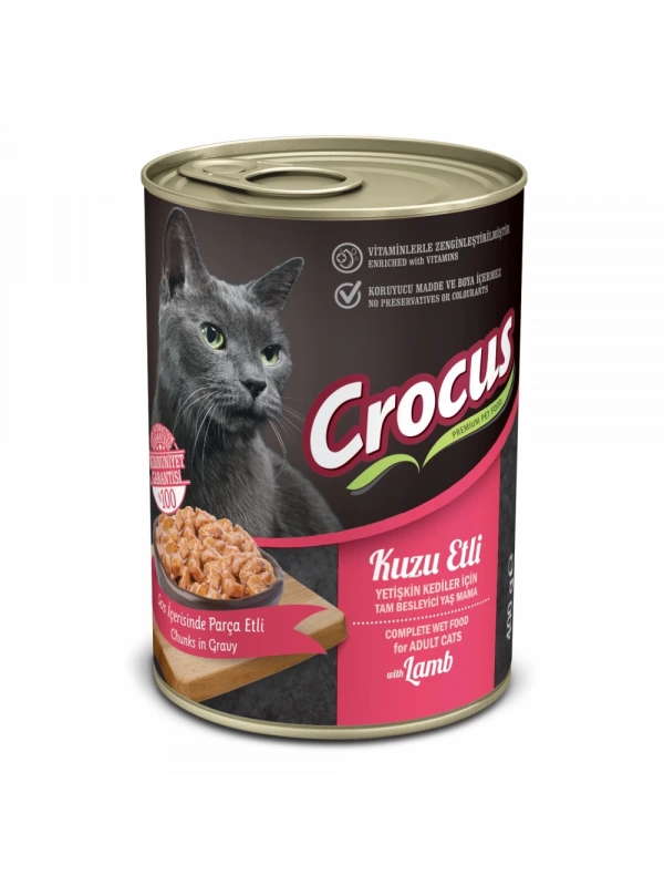 Crocus Yetişkin Kedi Kuzu Etli Yaş Mama 400g
