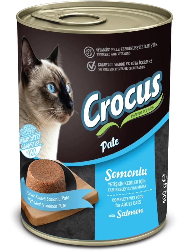 Crocus Yetişkin Kedi Somonlu Pate Yaş Mama 400g