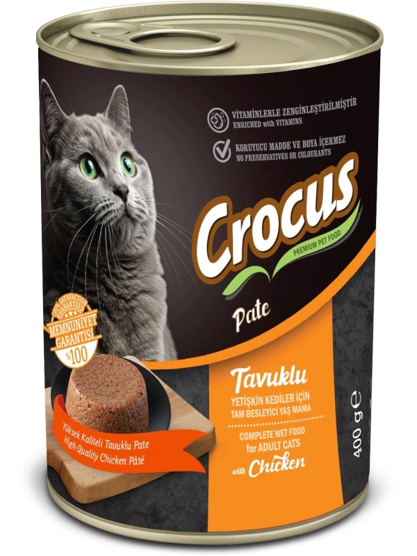 Crocus Yetişkin Kedi Tavuklu Pate Yaş Mama 400g
