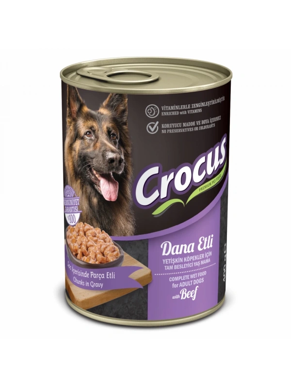Crocus Yetişkin Köpek Dana Etli Yaş Mama 400g