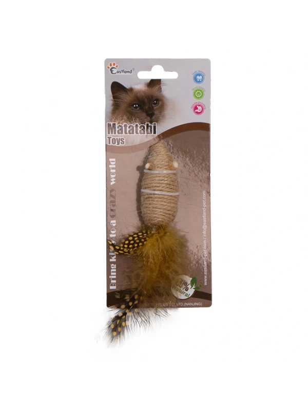 Eastland İpli Tüylü Çıngıraklı Fare Kedi Oyuncağı
