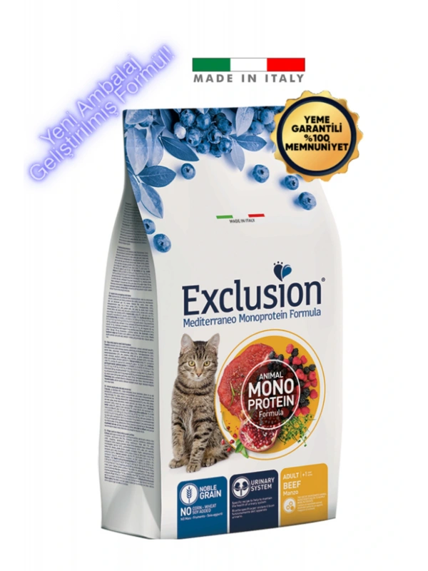 Exclusion Monoprotein Sığır Etli Ve Narlı Düşük Tahıllı Yetişkin Kedi Maması 12kg