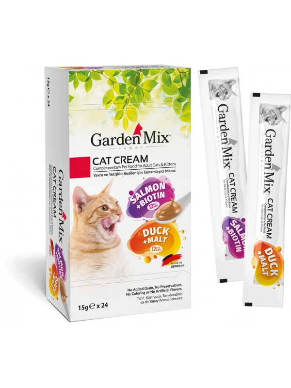 GARDEN MIX KEDİ KREMASI XXL SOMON+ÖRDEK 15GR*24