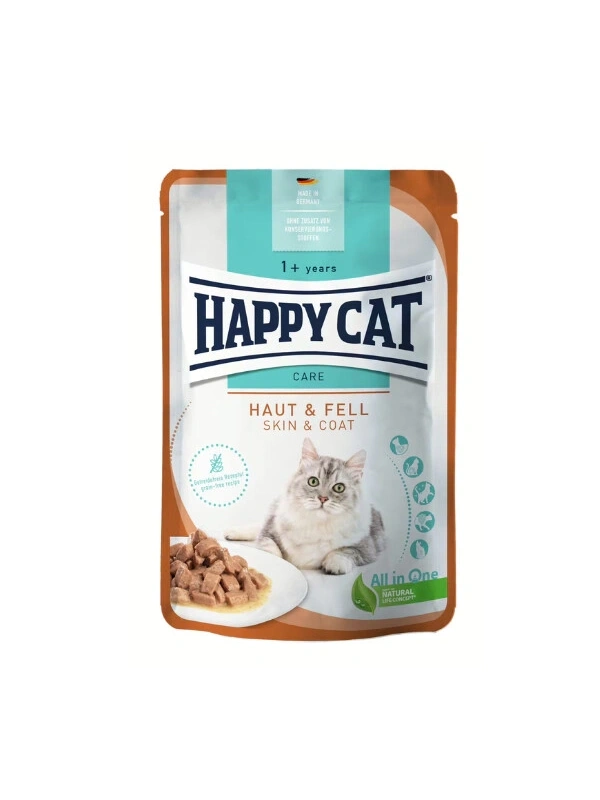 Happy Cat Deri Ve Tüy Sağlığı Destekleyici Tavuklu Yetişkin Kedi Yaş Maması 85Gr