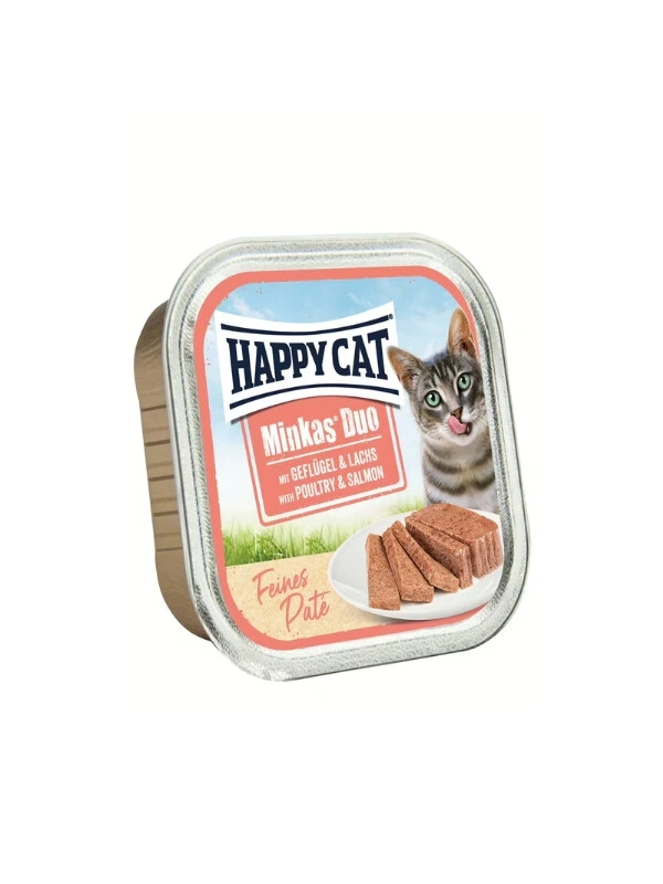 Happy Cat Minkas Duo Tavuk Ve Somonlu Yetişkin Kedi Konservesi 100Gr