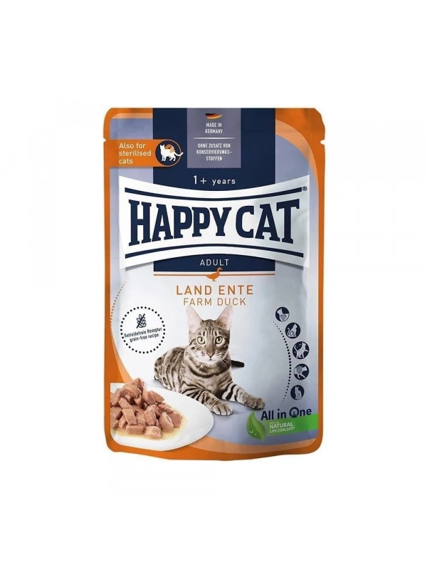 Happy Cat Ördekli Tahılsız Kısırlaştırılmış Kedi Yaş Maması 85Gr