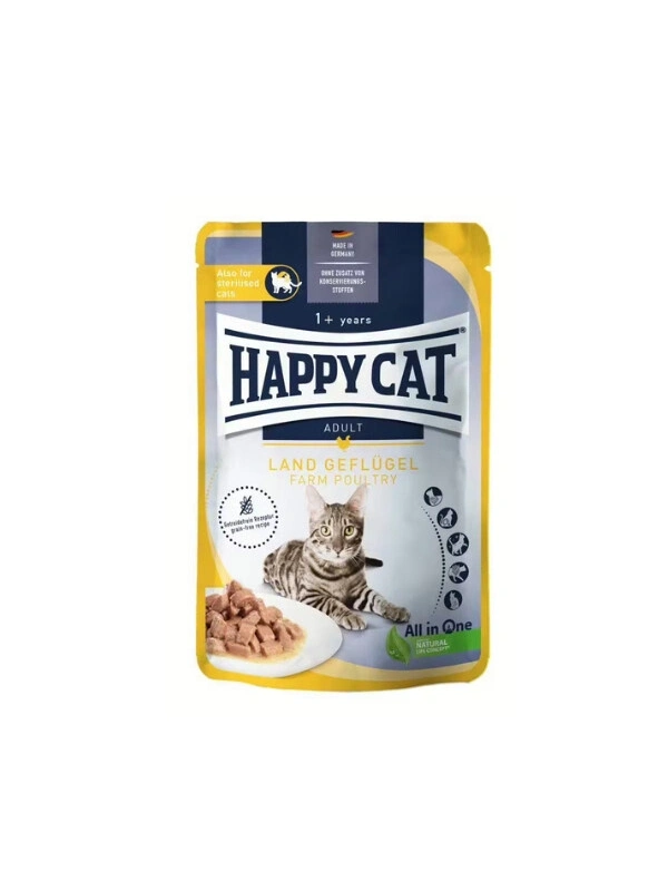 Happy Cat Tavuklu Tahılsız Kısırlaştırılmış Kedi Yaş Maması 85Gr