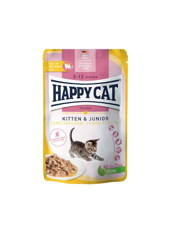 Happy Cat Tavuklu Tahılsız Yavru Kedi Yaş Maması 85Gr