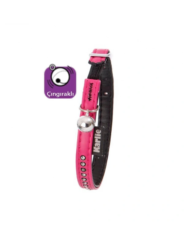 Karlıe Deri Kedi Boyun Tasma 30cm Pembe