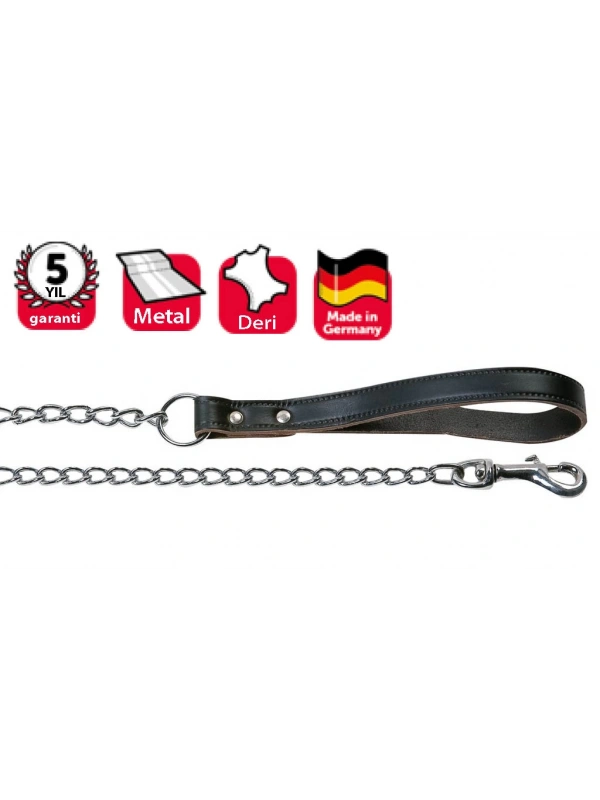 Karlıe Deri Saplı Zincir Uzatma 100cm/3mm Siyah