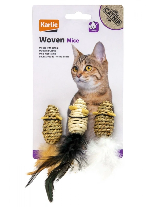 Karlıe Doğal Kedi Oyuncağı 3lü Fare Seti 5cm