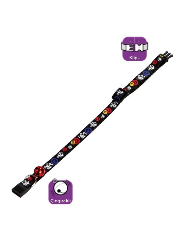 Karlıe Kedi Boyun Tasma Çıng. 30cm Siyah