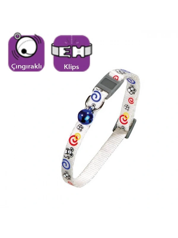Karlıe Kedi Tasması Çıng. 30cm Beyaz