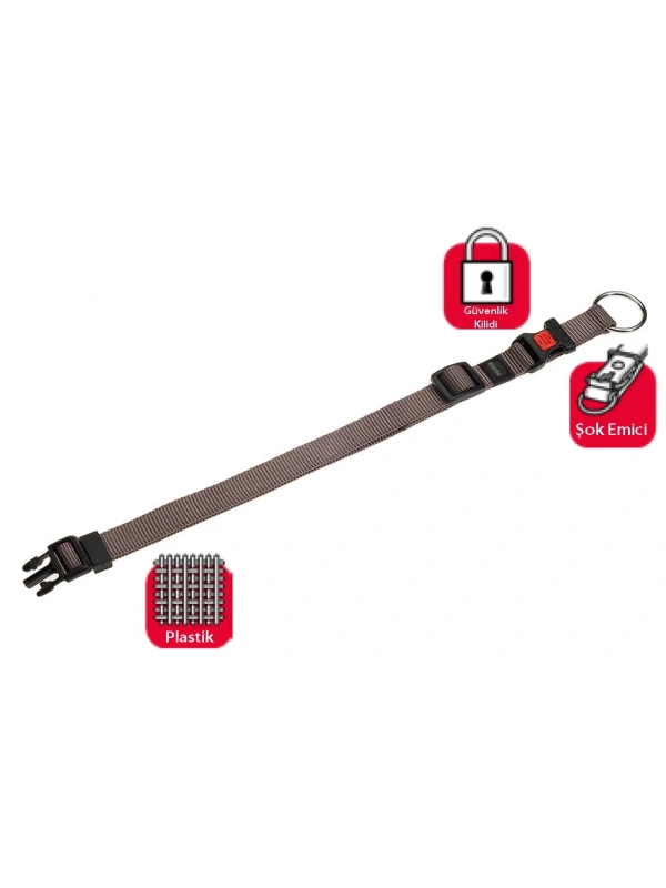 Karlıe Kilitli Boyun Tasma M 40-55cm Gri