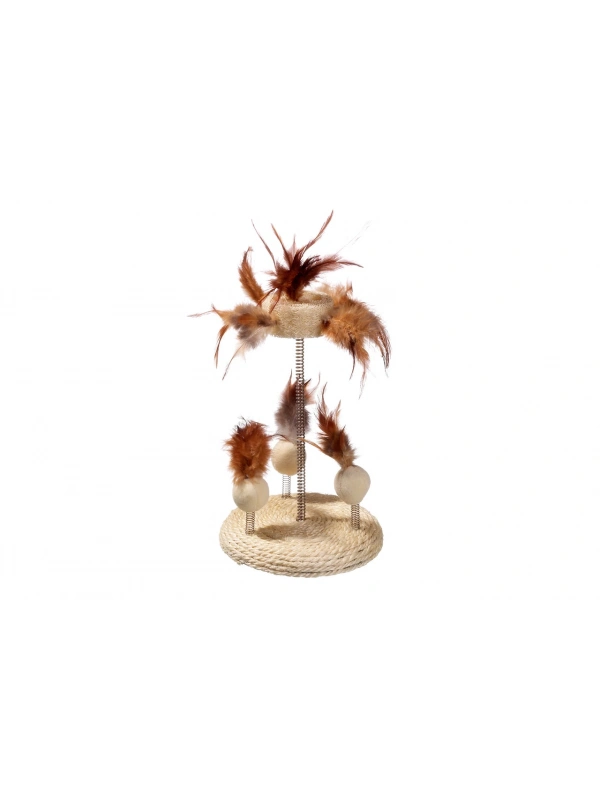 Karlıe Yaylı Kedi Oyuncağı 25x15cm Bej