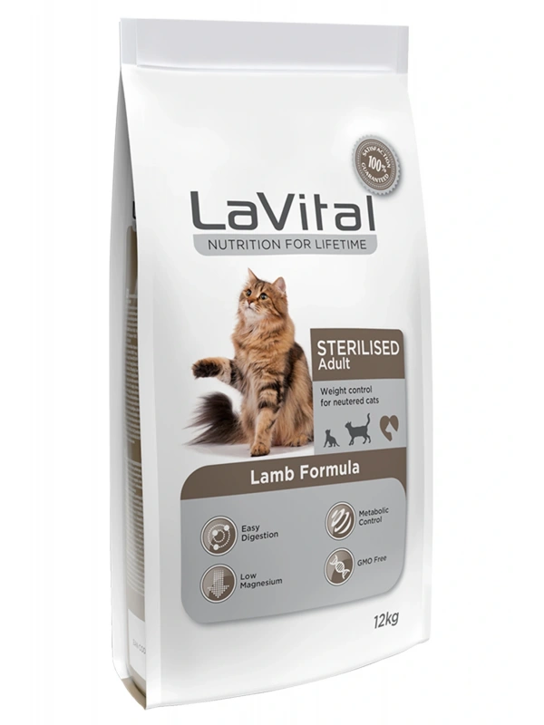 LaVital Kuzu Etli 12 kg Kısırlaştırılmış Yetişkin Kedi Maması