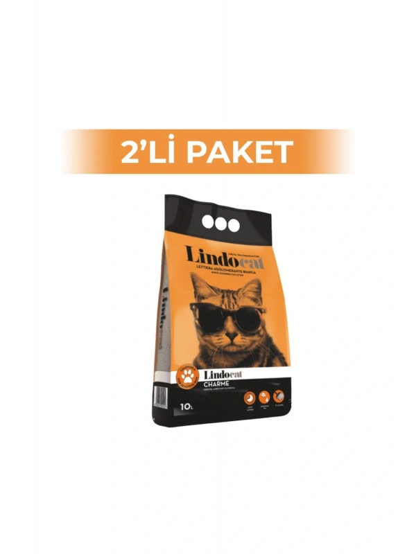 Lindocat Charme Kadife Çiçeği ve Amber Kokulu Kalın Taneli Bentonit Kedi Kumu 10 lt 2 Ade