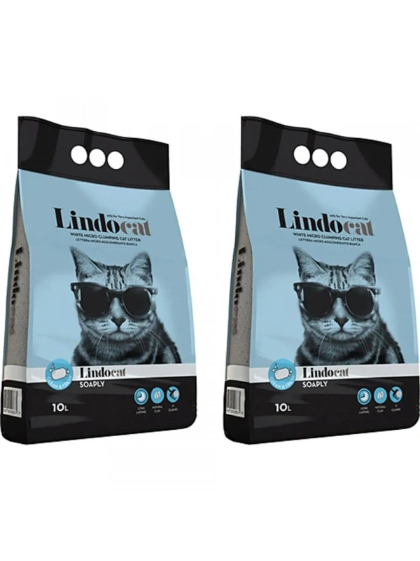 Lindocat Kedi Kumu Sabun Kokulu Ince Taneli 10 Lt 2 Adet