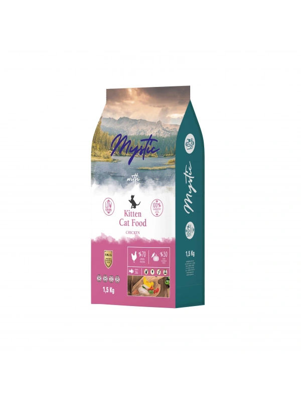 Mystic Az Tahıl Yavru Kedi Maması Tavuklu 1,5 Kg