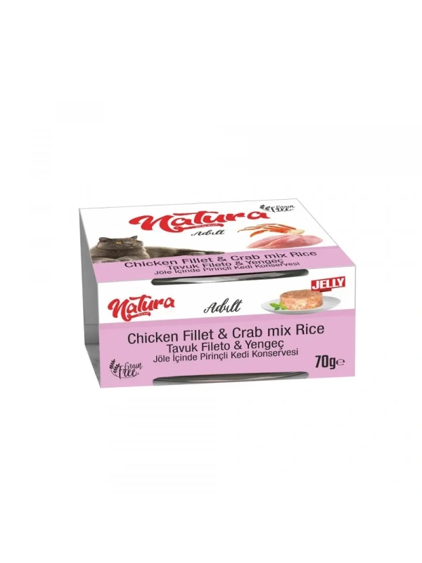 Natura Tavuk Fileto&Yengeç Jöle İçinde Pirinçli Kedi Konservesi 70 Gr
