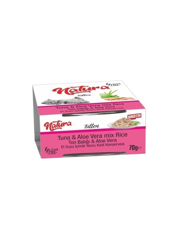 Natura Ton Balığı & Aloe Vera Et Suyu Pirinçli Yavru Kedi Konservesi 70 Gr