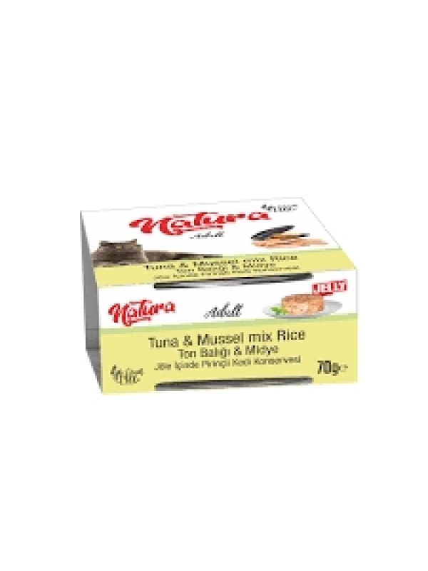 Natura Ton Balığı & Midye, Jöle İçinde Pirinçli Kedi Konservesi 70 Gr