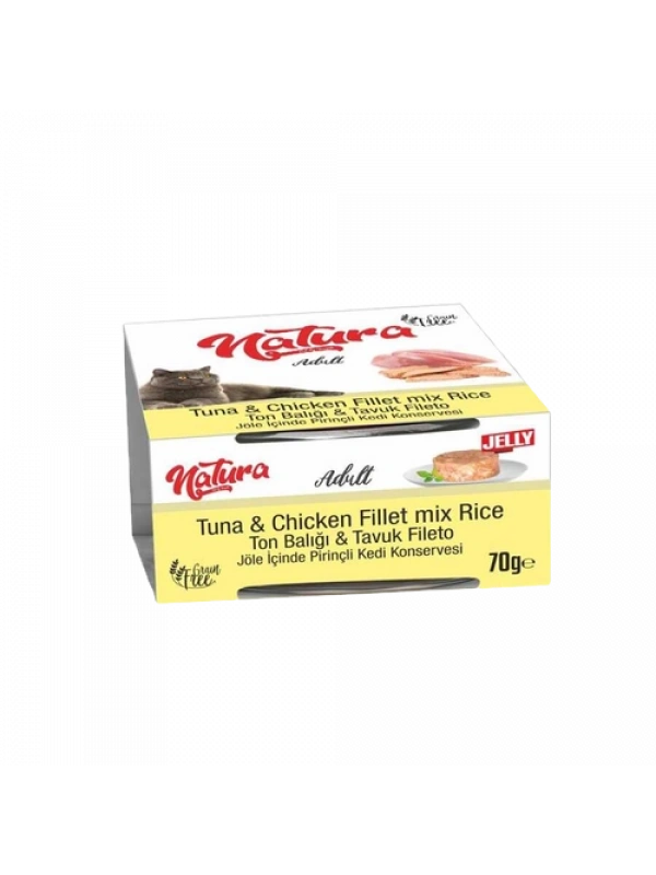 Natura Ton Balığı&Tavuk Fileto, Jöle Pirinçli Kedi Konservesi 70 Gr