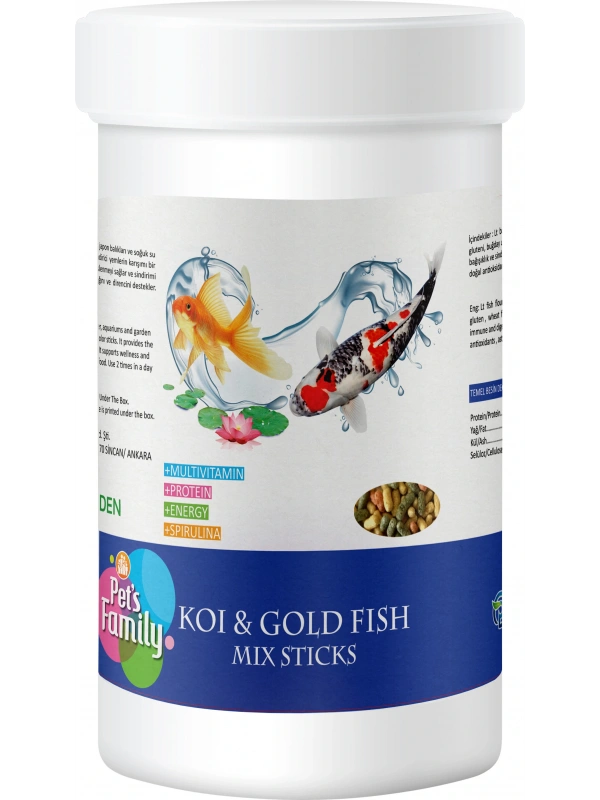 Pets Family Koı Gold Fısh Mıx Stıcks 1l/100g