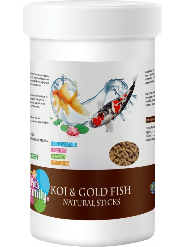 Pets Family Koı Gold Fısh Natural Stıcks 1l/100g