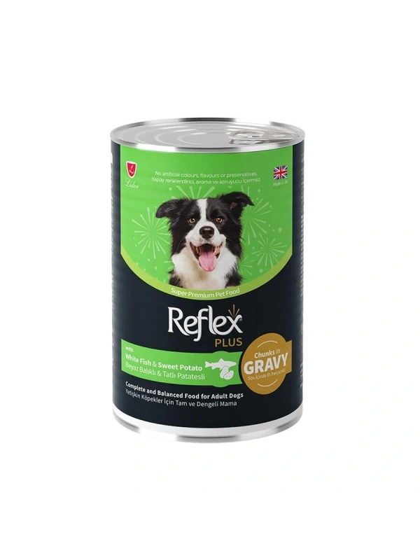 Reflex Sos İçinde Et Parçacıklı Beyaz Balıklı Ve Tatlı Patatesli Yetişkinköpekmaması 400 G