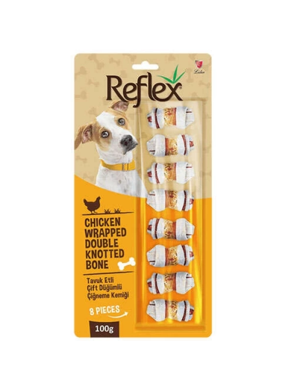 REFLEX TAVUK ETLİ ÇİFT DÜĞÜMLÜ KEMİK 100GR