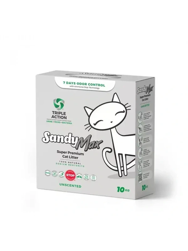 Sandy Max Trıple Actıon Tozsuz Topaklanan Kedi Kumu 10 Kg