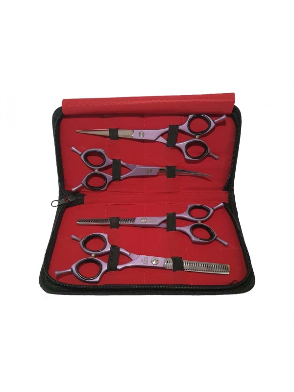 Sgroom 4 Lü Çantalı Makas Set  7 Mor