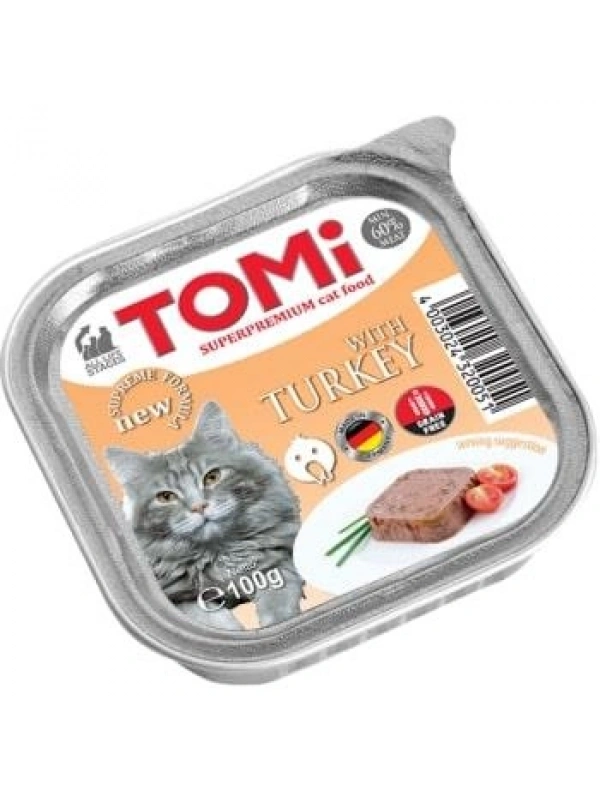 Tomi Kedi Hindili Alüminyum Yaş Mama 100Gr (Pate)