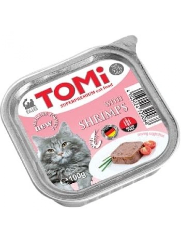 Tomi Kedi Karidesli Alüminyum Yaş Mama 100Gr (Pate)