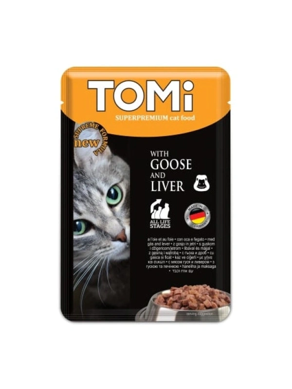 Tomi Kedi Kaz & Ciğer Pouch Mama 100Gr